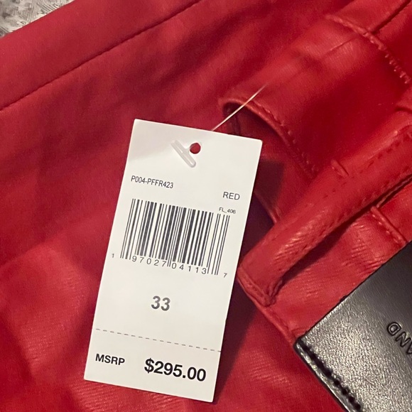 PURPLE JEANS RED WAX FLARE JEANS SIZE 33 - Picture 2 of 7